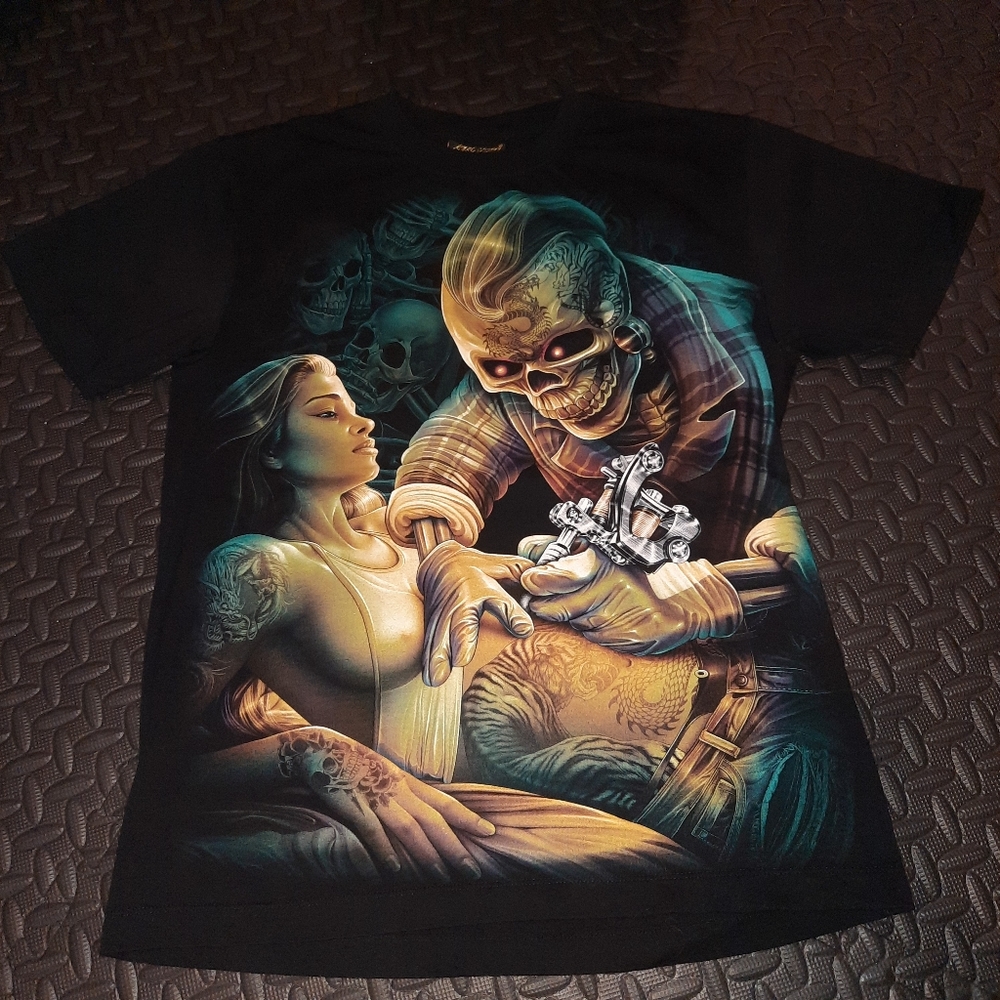 Vintage y2k Rock clothing high definition front and back graphic TShirt